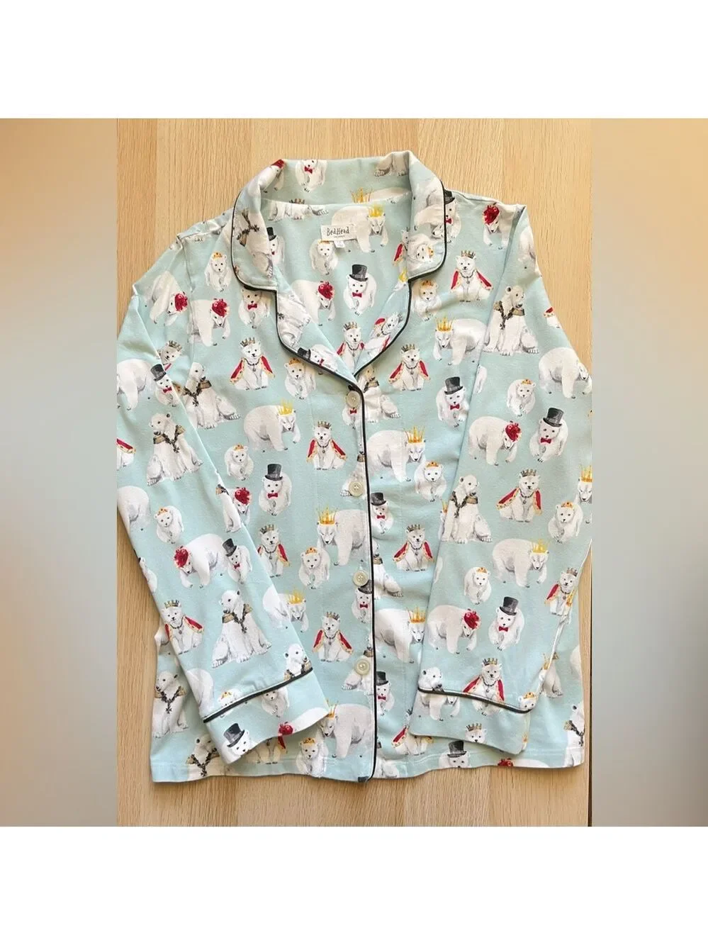 BedHead Pajamas M Organic Cotton Polar Bear Print Made USA